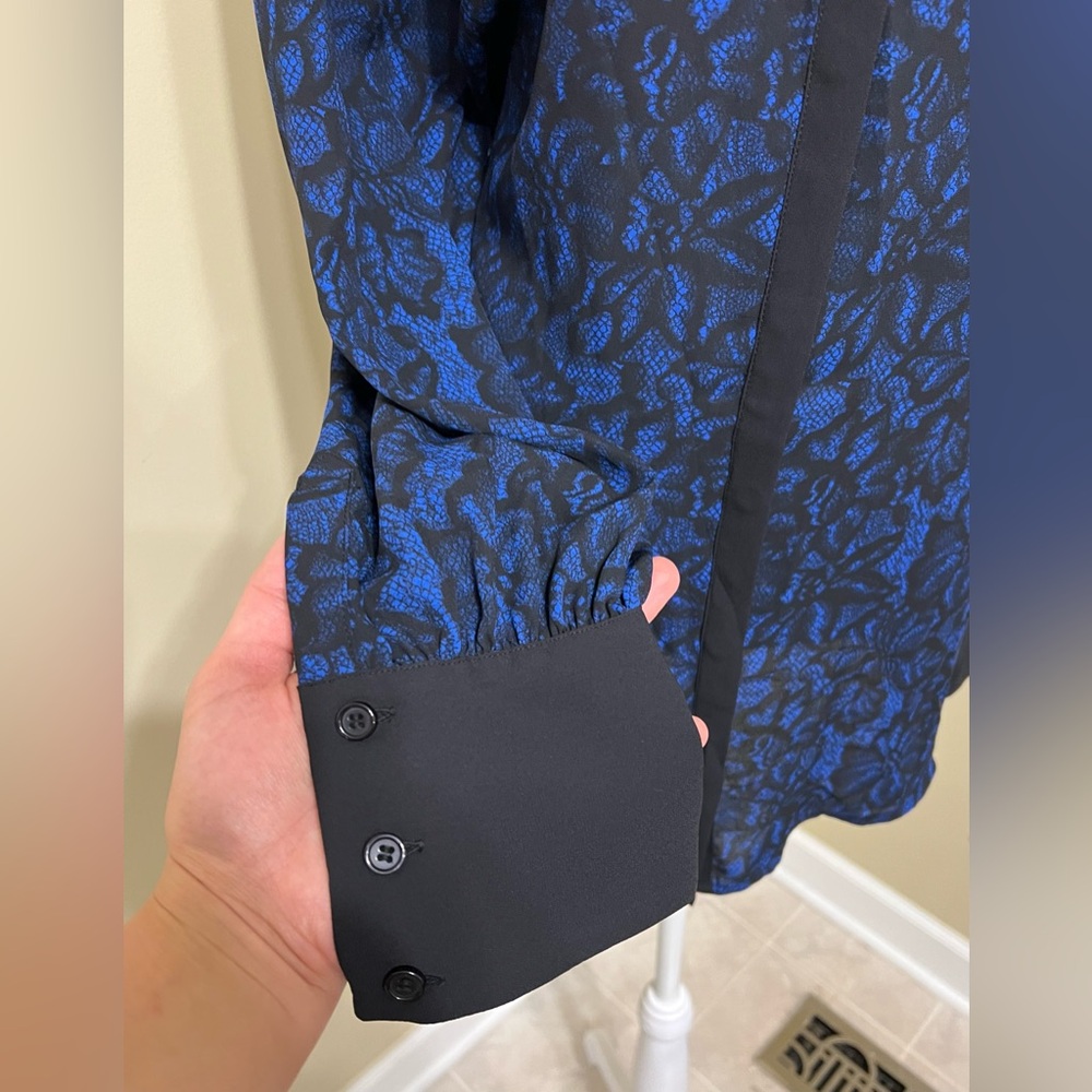 Christian Siriano Black and Blue Textured Dress - Picture 5 of 7